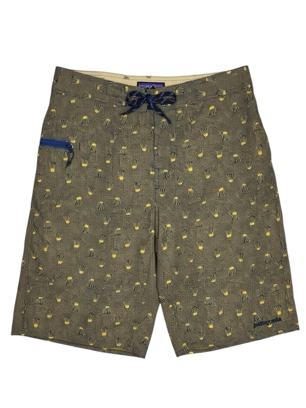 Patagonia Wavefarer Board Shorts Mens 30 Jellyfish Print Blue Swim Trunks